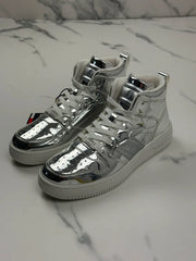 Tommy Jeans TJW Retro Basket Metallic MC Damen High Top Sneaker Silber Gr. 36