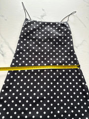 PrettyLittleThing Damen Satin Minikleid Schwarz Weiß Gr. 36 Polka Dot
