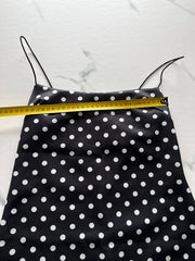 PrettyLittleThing Damen Satin Minikleid Schwarz Weiß Gr. 36 Polka Dot