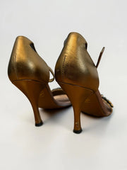 Roberto Botella Damen Leder Sandalen Gold Strass Gr. 37