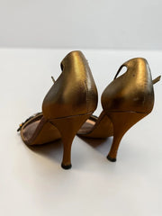 Roberto Botella Damen Leder Sandalen Gold Strass Gr. 37