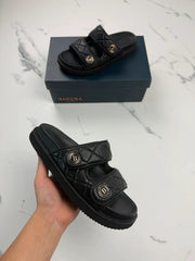 Badura Damen Pantoletten Schwarz Gesteppt Gr. 37