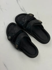 Badura Damen Pantoletten Schwarz Gesteppt Gr. 37