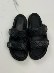 Badura Damen Pantoletten Schwarz Gesteppt Gr. 37