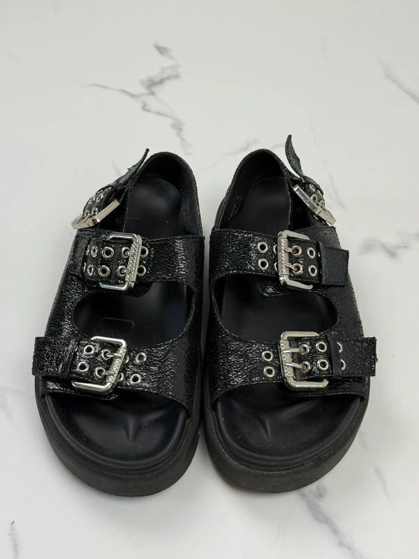 DeeZee Damen Plateau Sandalen Schwarz mit Schnallen Gr. 38