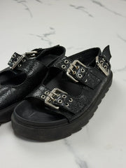 DeeZee Damen Plateau Sandalen Schwarz mit Schnallen Gr. 38