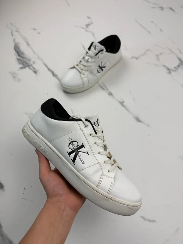 Calvin Klein Jeans Classic Cupsole Herren Sneaker Weiß Schwarz Gr. 43