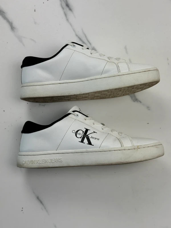 Calvin Klein Jeans Classic Cupsole Herren Sneaker Weiß Schwarz Gr. 43