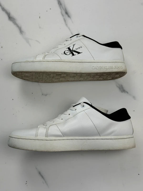 Calvin Klein Jeans Classic Cupsole Herren Sneaker Weiß Schwarz Gr. 43