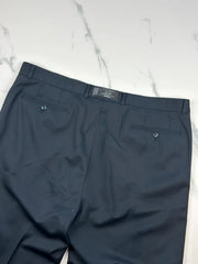 Carl Gross Herren Anzughose Schwarz Schurwolle Gr. 48L