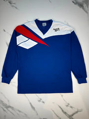 Reebok Herren Vintage Longsleeve Trikot Blau Weiß Rot Gr. M Neu mit Etikett