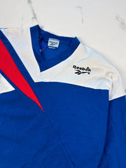 Reebok Herren Vintage Longsleeve Trikot Blau Weiß Rot Gr. M Neu mit Etikett