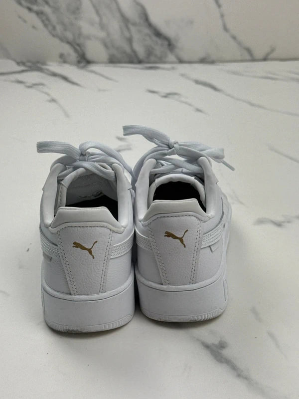 Puma Carina Street Damen Plateau Sneaker Weiß Gold Gr. 38,5