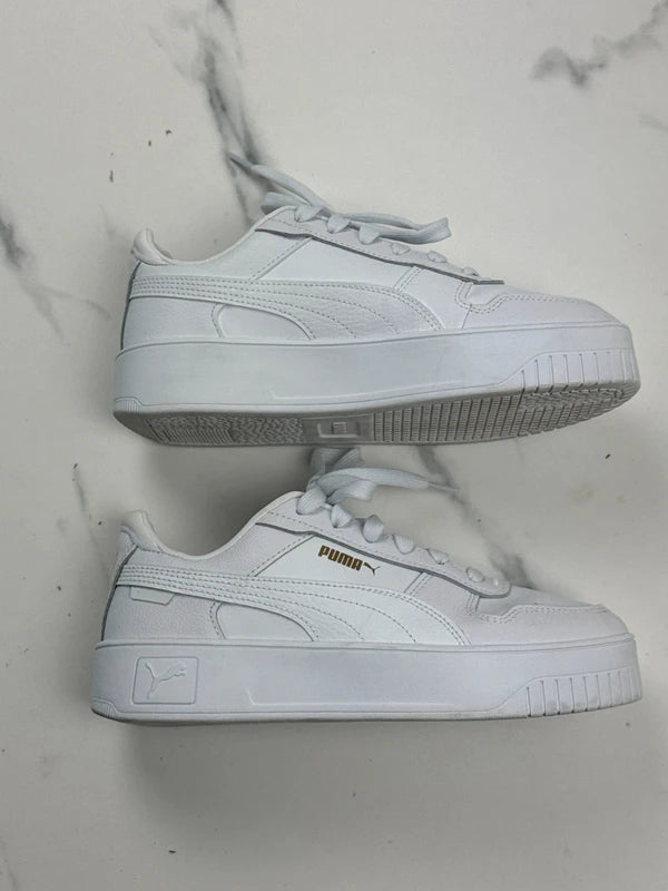 Puma Carina Street Damen Plateau Sneaker Weiß Gold Gr. 38,5