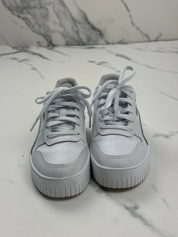 Puma Carina Street Damen Plateau Sneaker Weiß Gold Gr. 38,5