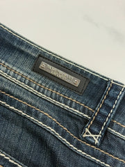 Blue Monkey Luxury Damen Jeans Dunkelblau W31 mit Stickerei & Nieten