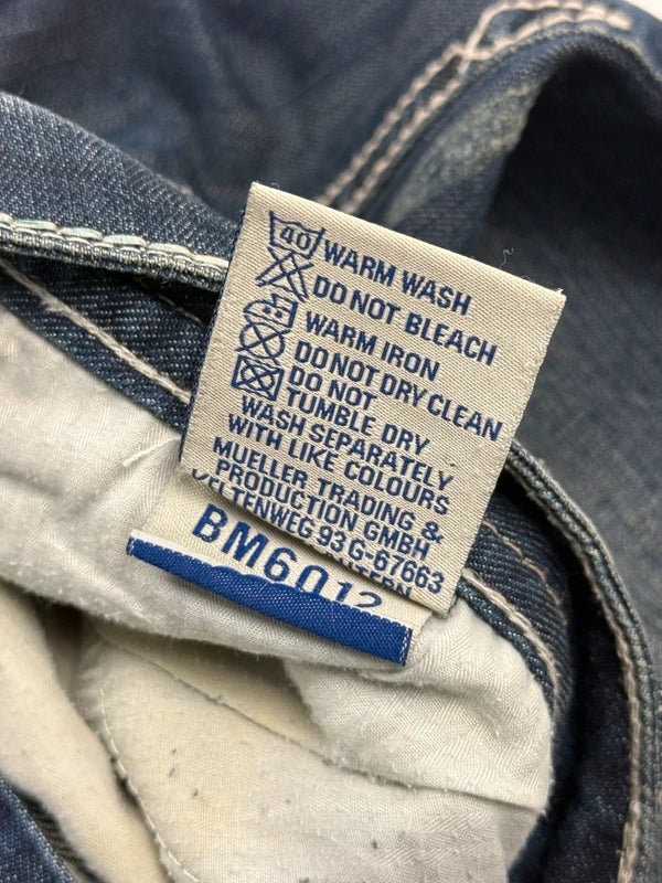 Blue Monkey Luxury Damen Jeans Dunkelblau W31 mit Stickerei & Nieten