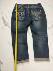 Blue Monkey Luxury Damen Jeans Dunkelblau W31 mit Stickerei & Nieten