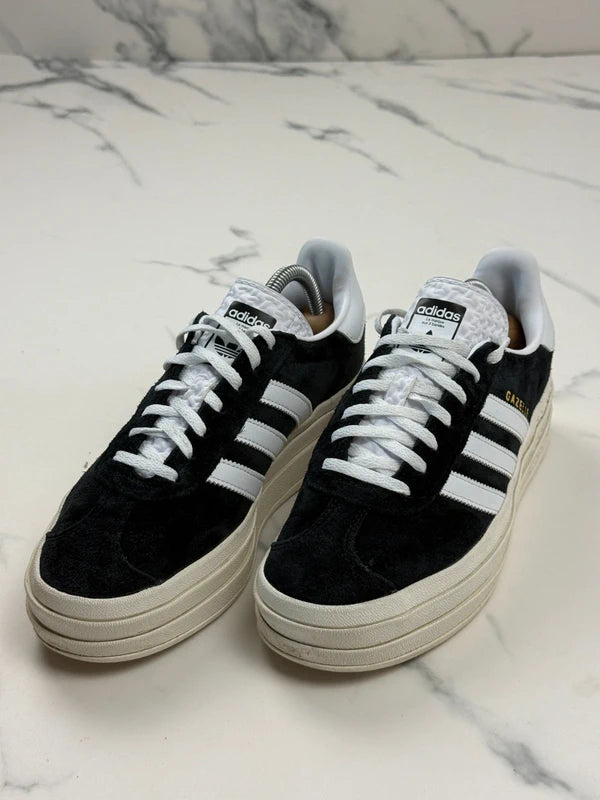 Adidas Gazelle Bold Damen Plateau Sneaker Schwarz Weiß Gr. 40 2/3