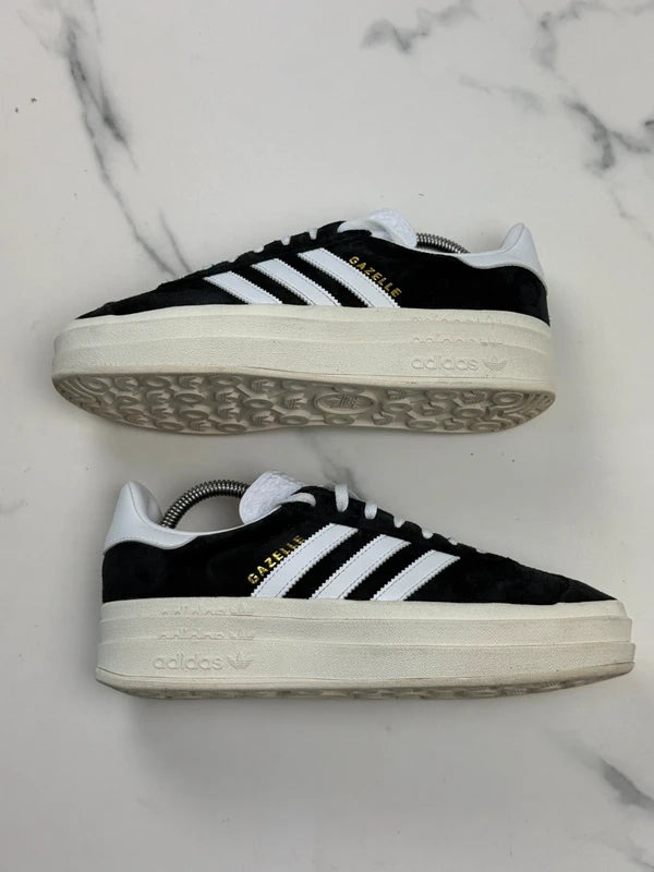 Adidas Gazelle Bold Damen Plateau Sneaker Schwarz Weiß Gr. 40 2/3