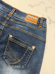 Blue Monkey Damen Jeans Blau W26 L32 Straight Leg Stretch