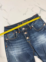 Blue Monkey Damen Jeans Blau W26 L32 Straight Leg Stretch