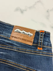 Blue Monkey Damen Jeans Blau W26 L32 Straight Leg Stretch