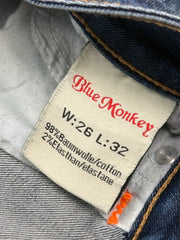 Blue Monkey Damen Jeans Blau W26 L32 Straight Leg Stretch