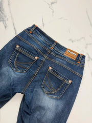 Blue Monkey Damen Jeans Blau W26 L32 Straight Leg Stretch