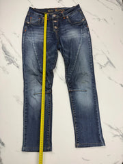 Blue Monkey Damen Jeans Blau W26 L32 Straight Leg Stretch