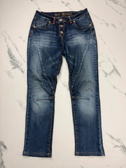 Blue Monkey Damen Jeans Blau W26 L32 Straight Leg Stretch