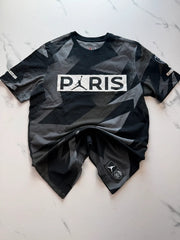 Nike Jordan x Paris Saint-Germain Herren T-Shirt Schwarz Grau Gr. M 100% Baumwolle