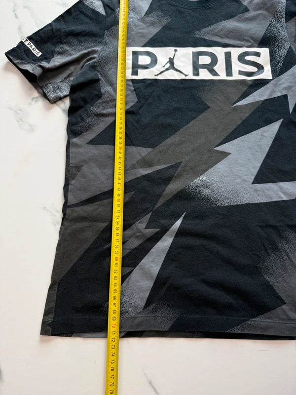 Nike Jordan x Paris Saint-Germain Herren T-Shirt Schwarz Grau Gr. M 100% Baumwolle