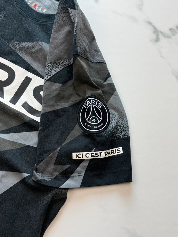 Nike Jordan x Paris Saint-Germain Herren T-Shirt Schwarz Grau Gr. M 100% Baumwolle
