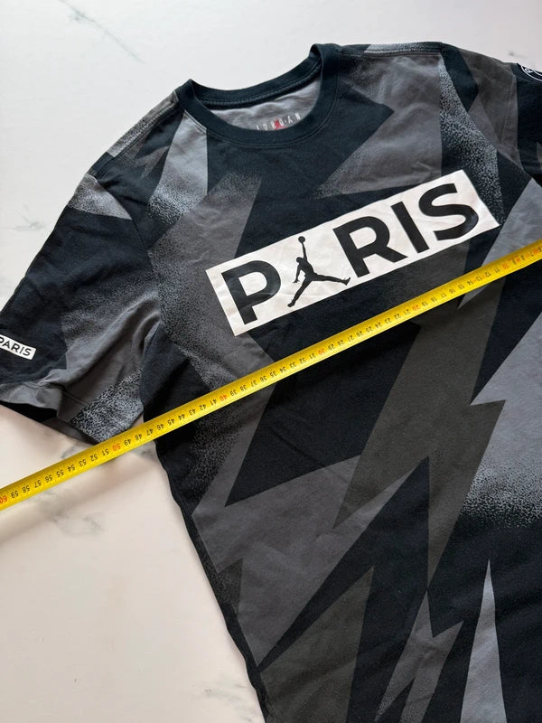 Nike Jordan x Paris Saint-Germain Herren T-Shirt Schwarz Grau Gr. M 100% Baumwolle