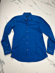 BOSS Herren Hemd Blau Gr. 39 Slim Fit 100% Baumwolle