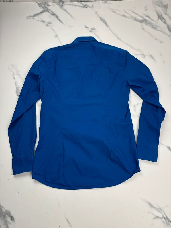 BOSS Herren Hemd Blau Gr. 39 Slim Fit 100% Baumwolle