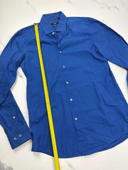 BOSS Herren Hemd Blau Gr. 39 Slim Fit 100% Baumwolle