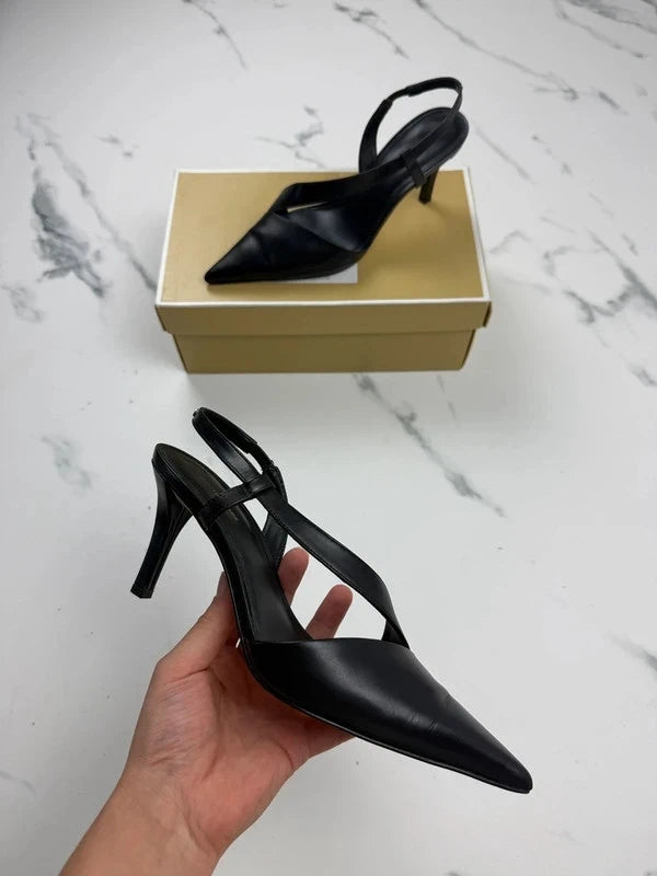Michael Kors Damen Slingback Pumps Schwarz Leder Gr. 37