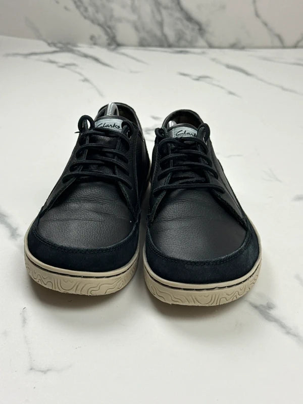 Clarks Herren Leder Sneaker Schwarz Gr. 42,5