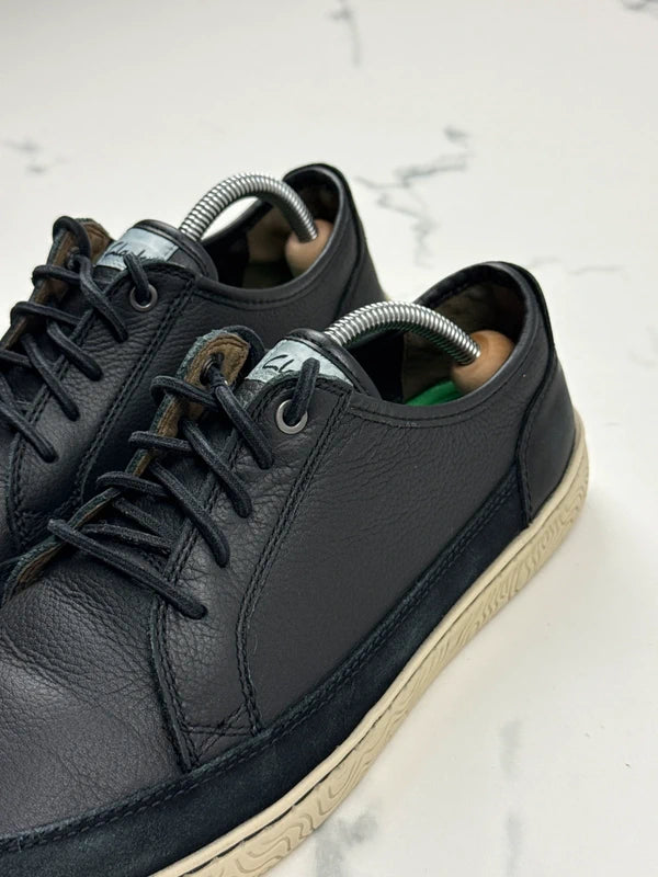 Clarks Herren Leder Sneaker Schwarz Gr. 42,5
