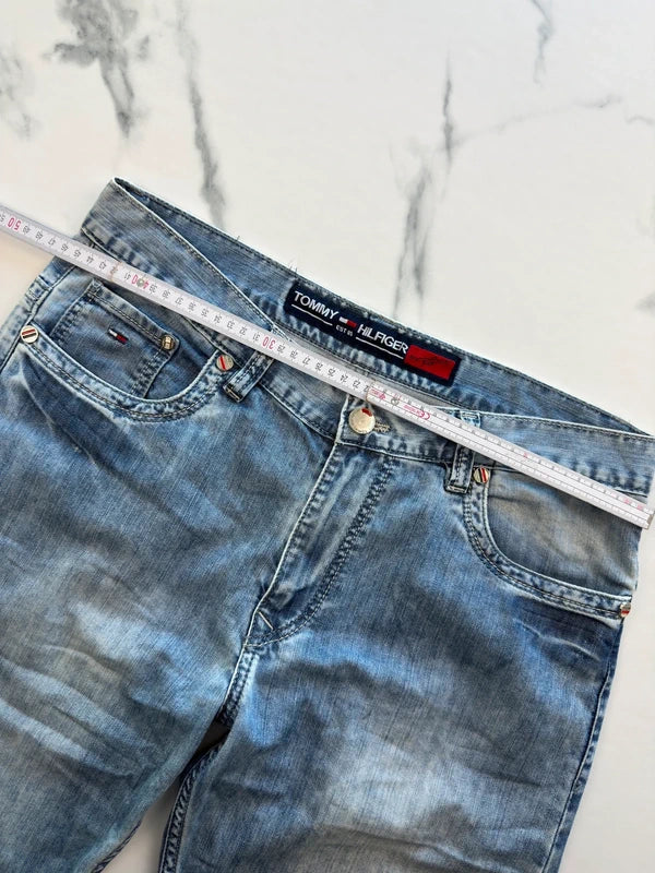 Tommy Hilfiger Herren Jeans Hellblau W36 Straight Leg 5-Pocket