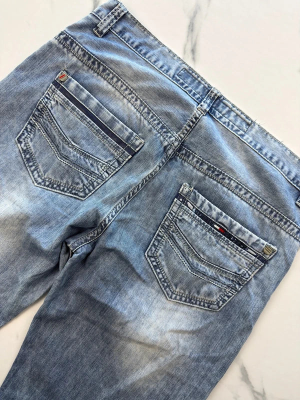 Tommy Hilfiger Herren Jeans Hellblau W36 Straight Leg 5-Pocket