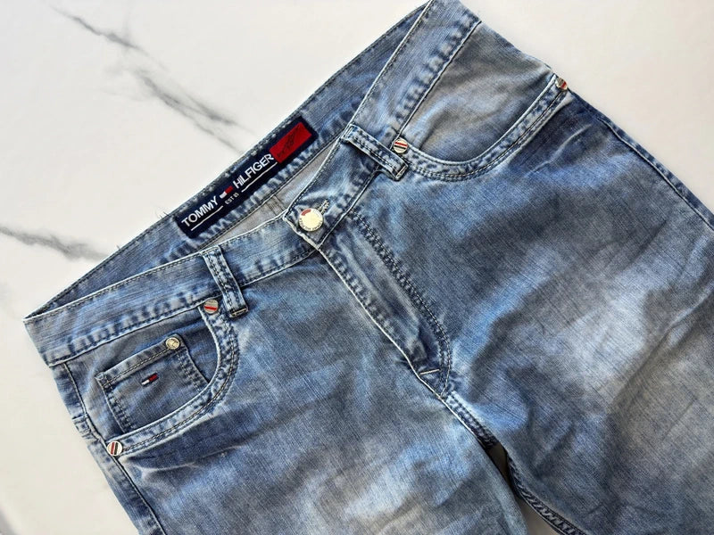 Tommy Hilfiger Herren Jeans Hellblau W36 Straight Leg 5-Pocket