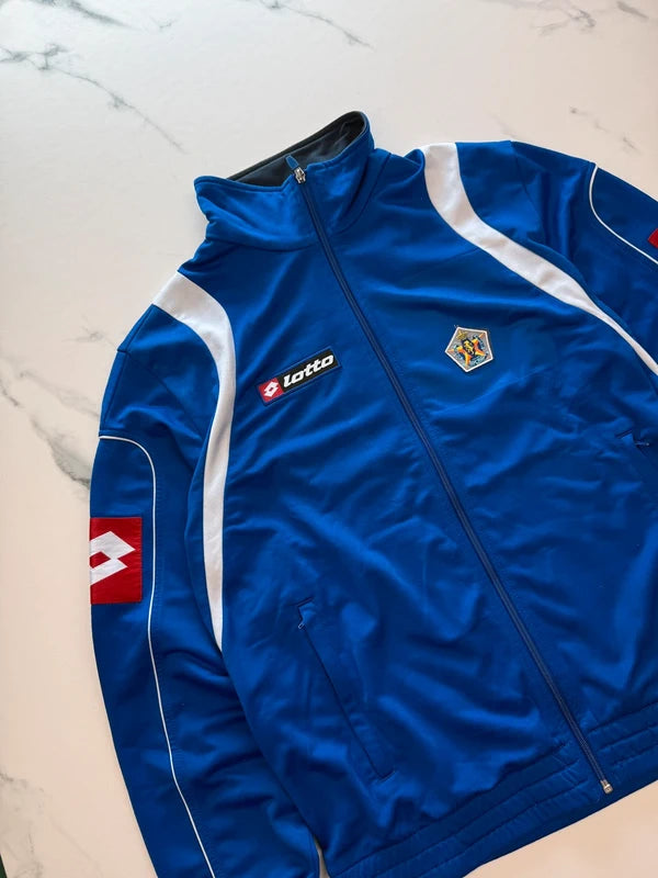 Lotto Herren Vintage Trainingsjacke Blau Weiß Gr. S Forza e Costanza 100% Polyester