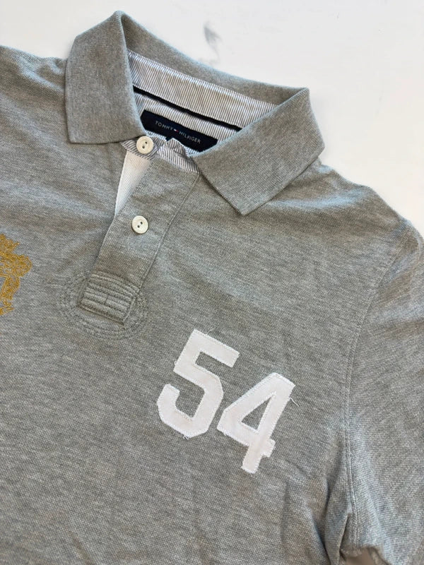 Tommy Hilfiger Herren Poloshirt Grau Gr. M Slim Fit 100% Baumwolle