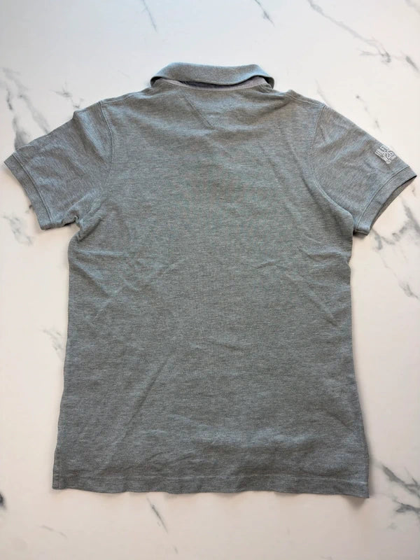 Tommy Hilfiger Herren Poloshirt Grau Gr. M Slim Fit 100% Baumwolle