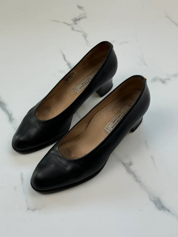 Franco Fortini Damen Leder Pumps Schwarz Gr. 40