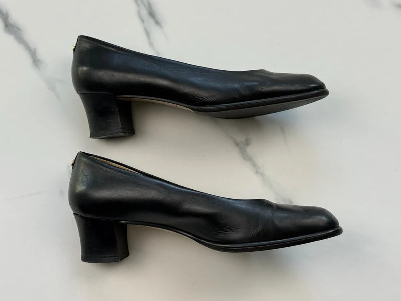 Franco Fortini Damen Leder Pumps Schwarz Gr. 40