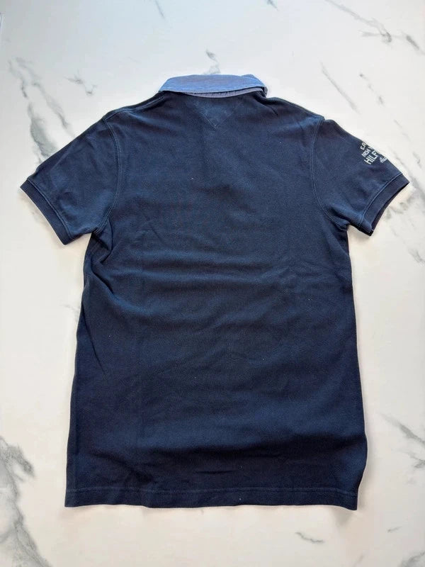 Tommy Hilfiger Herren Poloshirt Navy Gr. M Slim Fit 100% Baumwolle